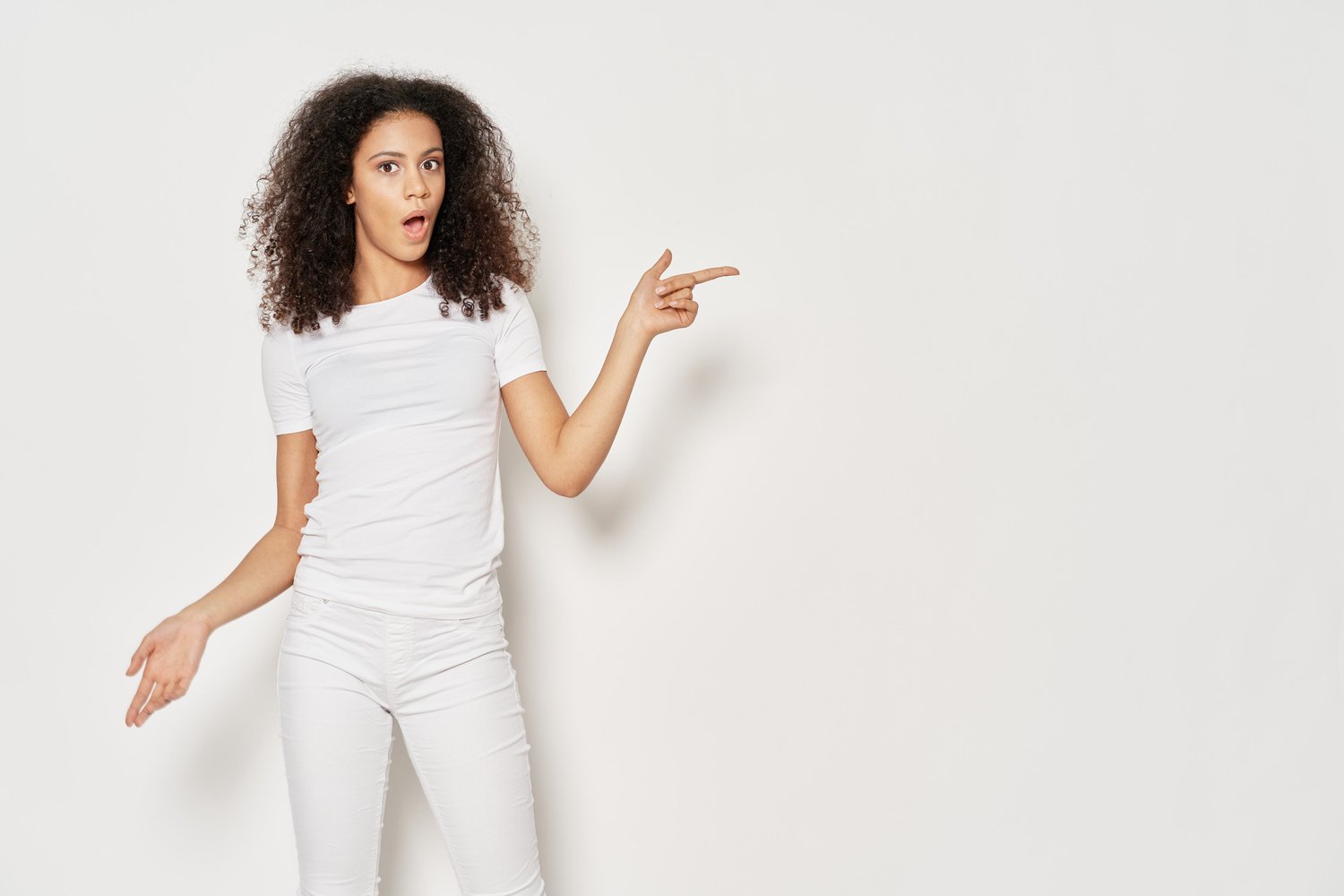 Young Woman Pointing At Something